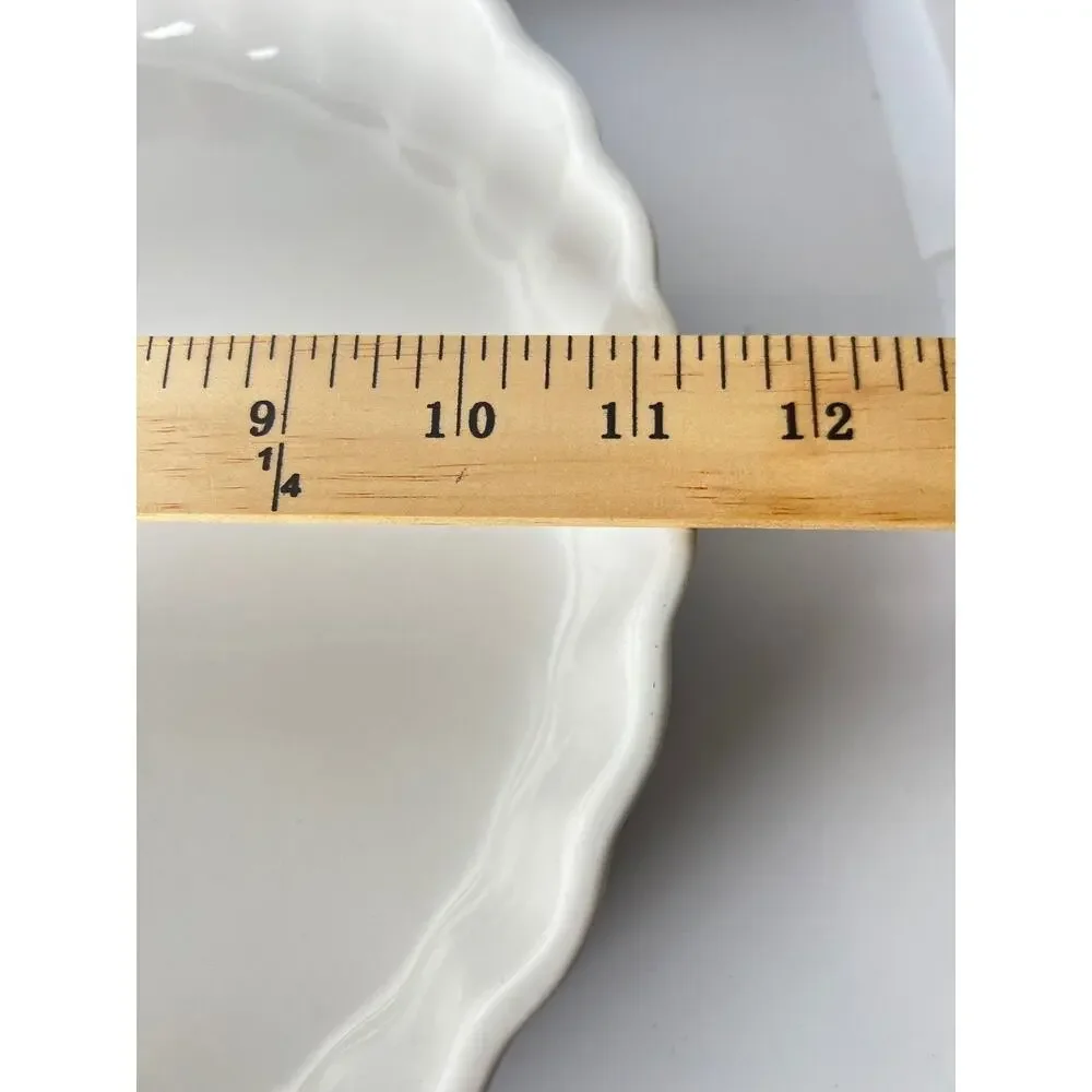 Vintage Blue Rim Stoneware Pie Dish Baker 11.25